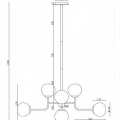 Люстра на штанге Maytoni Erich MOD221-PL-08-G | фото 6