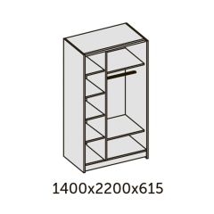 ИННЭС-5 Шкаф-купе 2-х дв. 1400 (1дв. Ф1 - бодега белая, 1дв. Ф2 - зеркало) | фото 2